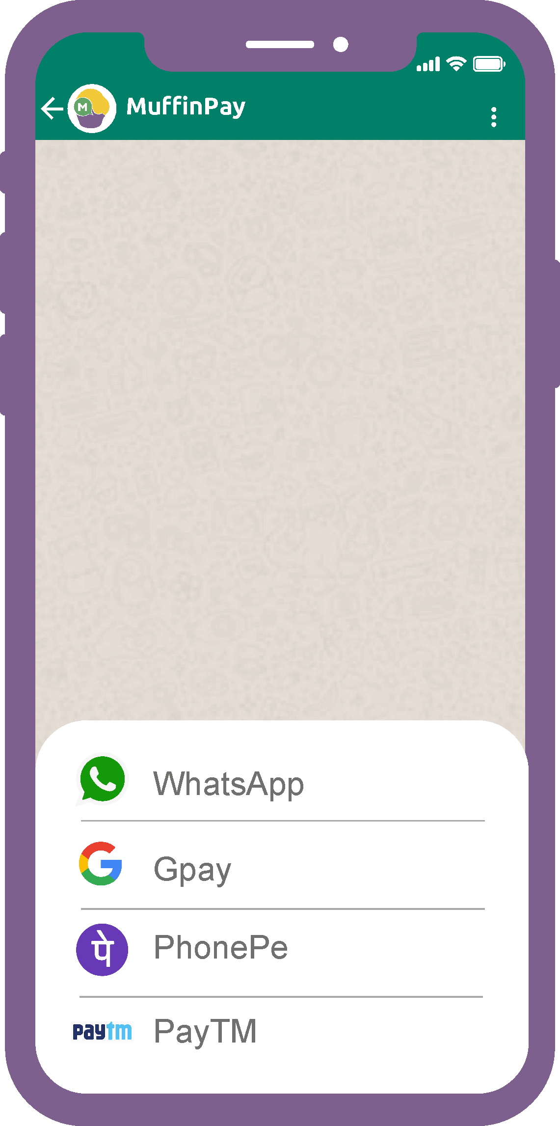 Select the preferred UPI app installed on your mobile